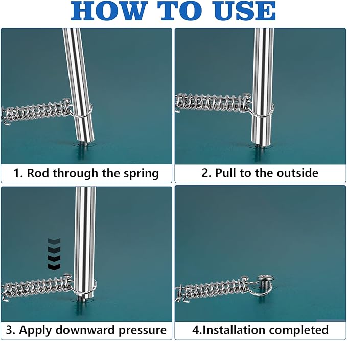 30-1/2 inch Pool Cover Tool,Stainless Steel Swimming Pool Rod,Pool Safety Cover Spring Tool Installation and Removal Tool for Anchors