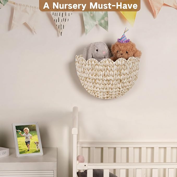 iEGrow Plastic wall Basket, Scalloped Hanging Baskets Plastic, Hanging Baskets for Organizing and Decor, Woven Storage Baskets for Door Mounted Entryway Flower Mail Plant Nursery | Woven Storage Design, Door Mounted, For Organizing and Decor, Entryway ...