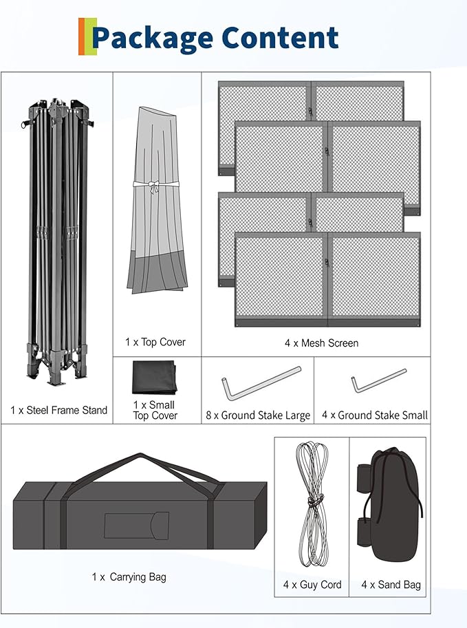 GarveeLife 11'x11 Pop-Up Gazebo, Instant Outdoor Canopy Tent with Mosquito Nettings, Durable Steel Frame, Water, and UV Proof, for Patio, Garden, Courtyard, Party (Green)