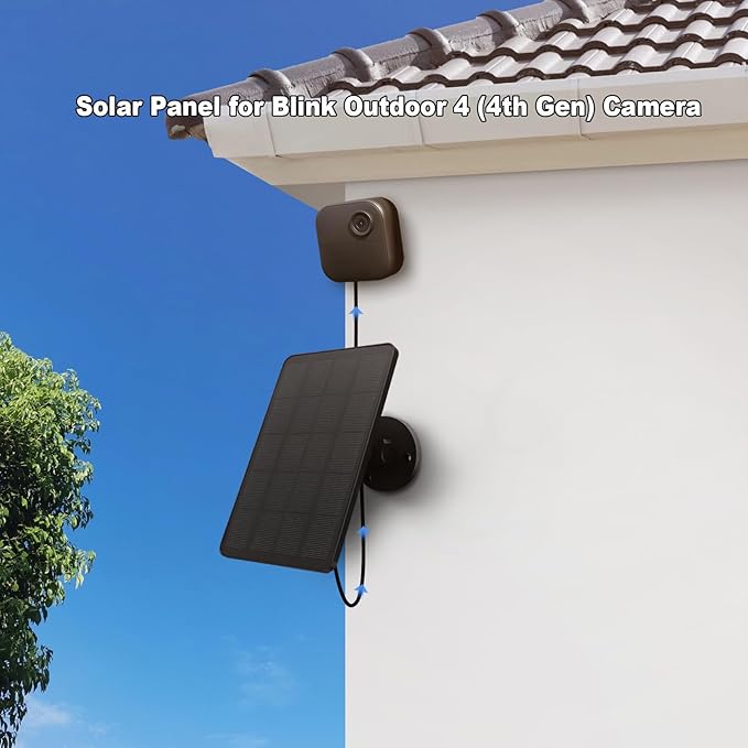 4W Solar Panel for Blink Outdoor 4 (4th Gen) Camera, Solar Panel with USB-C Port, Rubber Plug, IP65 Waterproof, 13.12ft Cable