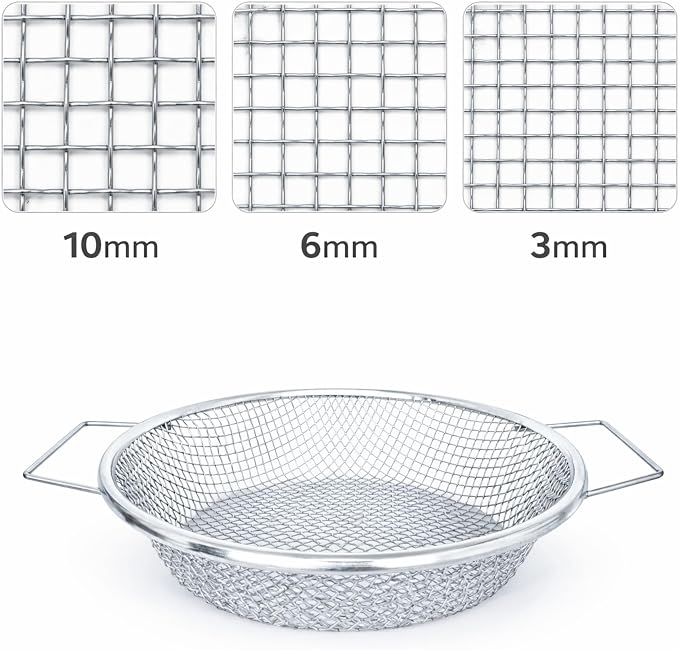 Soil Sifter with Handle, Fits 5-Gallon Buckets — Heavy-Duty Garden Soil Filter Tool (2 PCS 1/4in,1/8in)