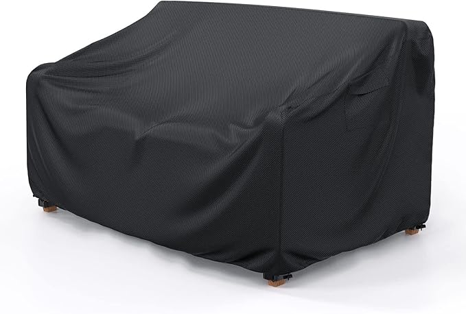Mrrihand Heavy Duty Patio Sofa Cover Waterproof, 3-Seater Outdoor Sofa Loveseat Cover, Outdoor Patio Furniture Cover with Air Vent and Handles, 78" W×42" D×32" H, Black