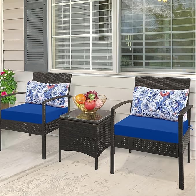 Outdoor Cushions for Patio Furniture, Outdoor Seat and Back Cushion, Waterproof Hampton Bay Deep Seat Replacement Couch Cushions for Lawn Garden, 26.5x26.5 Inch