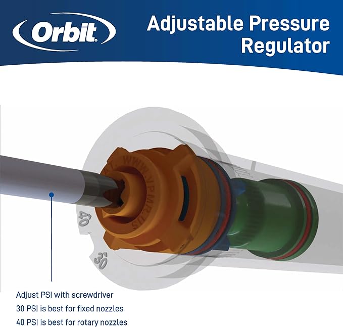 Orbit 37335E - 22" - 36" Pressure-Regulating Adjustable Sprinkler Riser with 15' Adjustable Pattern Nozzle