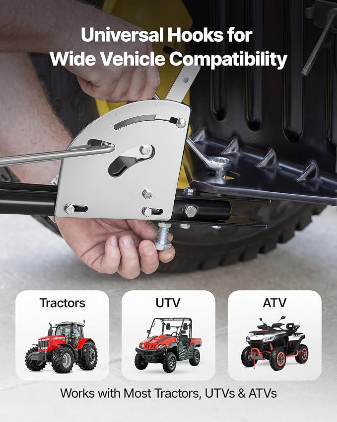 VEVOR Tow Behind Lawn Spreader with Aeration Spikes, 32 in Spreading Width, Broadcast Spreader with Universal Hitch, Garden Seeder & Soil Aerator with 100lbs Capacity & 10 in Tires for ATVs UTVs
