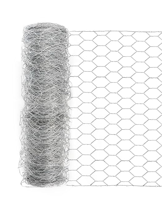 Garden Poultry Chicken Wire Netting - 57 '' × 150 ' Garden Fence Animal Barrier, Chicken Wire for Crafts, 1 inch Mesh Poultry Netting Fence, Pet/Rabbit/Chicken Wire Fencing