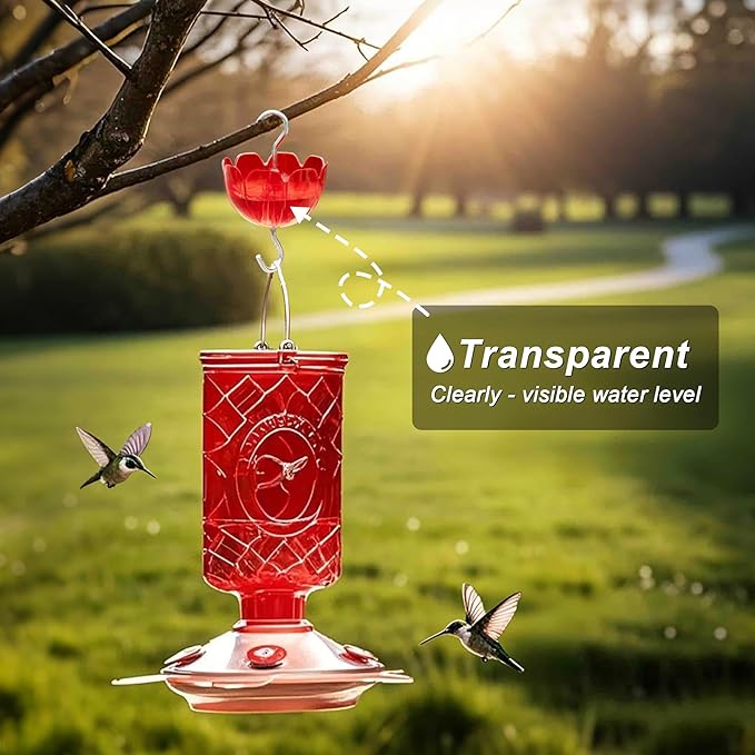 6-Pack Hummingbird Feeder Ant Guard-Large Ant Moat for Hummingbird Feeders, Outdoor Ant-Proof Handing Feeders Accessories,Twist & Clean Ant Guard,6 Ant Motes for Healthy Birds with Level Window(6 Set)