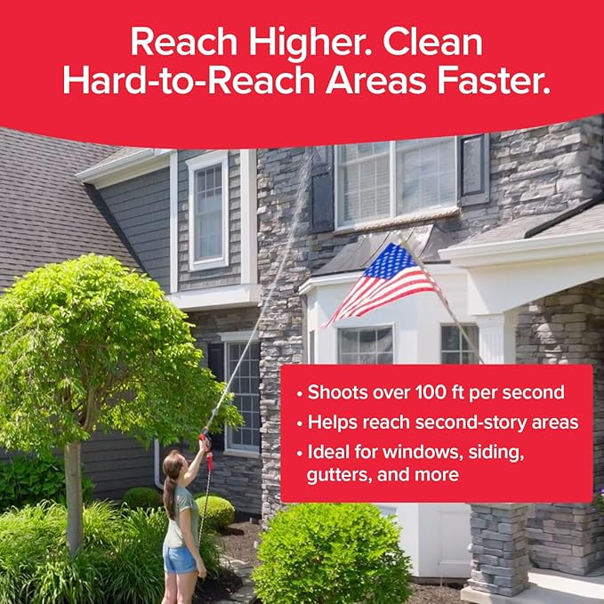 Pocket Hose Arrow, AS SEEN ON TV, Adjustable Spray Nozzle from Powerful Jet Stream to Gentle Garden Watering, Flow Force Tech, 4 Precision Tips, Rust-Resistant, Non-Slip Handle, Great for Car Wash