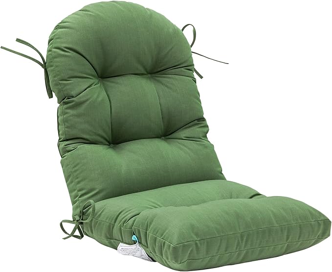 QILLOWAY Outdoor High Back Chair Cushion for Adirondack, All Weather Rocking Chair Cushions Thick Padded Replacement for Patio Furniture,Dark Green