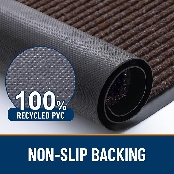 OLANLY Front Door Mat Indoor Outdoor Entrance, 2-Pack 71 x 23 Inch, Waterproof Heavy Duty Doormat, Fade Resistant, Low Profile, Easy Clean Patio Porch Welcome Floor Mats for Entry, Tan