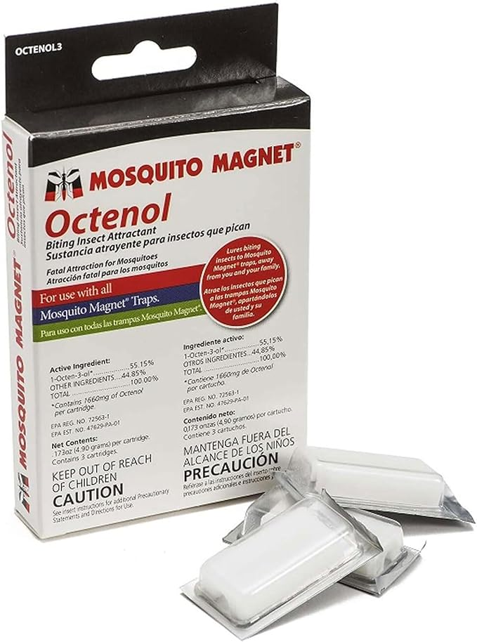 Mosquito Magnet Octenol Biting Insect Attractant - Attract Mosquitoes to Trap and Increase Insect Catch Rates - OCTENOL3 - 63 Total Days of Protection - 3 Lures