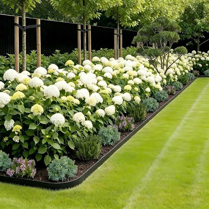 Landscape Edging 4IN x 60FT, Plastic Landscape Edging Border Kit with 90pcs Stakes, Flexible Edge Border for Landscaping, Yard, Lawn Edging, Flowerbeds & Landscaping, Black