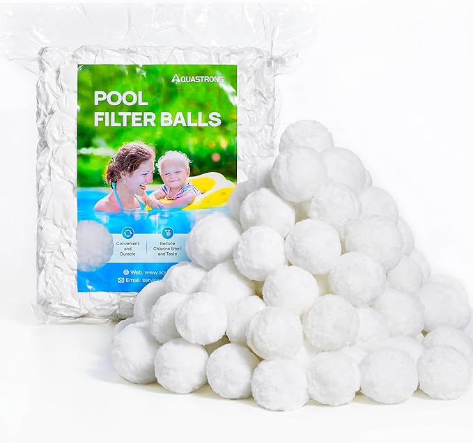 AQUASTRONG Pool Filter Balls for Sand Filters, 4.6 lbs Reusable Pool Sand Filter Balls (Replaces 150 lbs of Sand), Efficient Water Filtration Pool Filter Balls for Swimming Pools, Filter Pumps