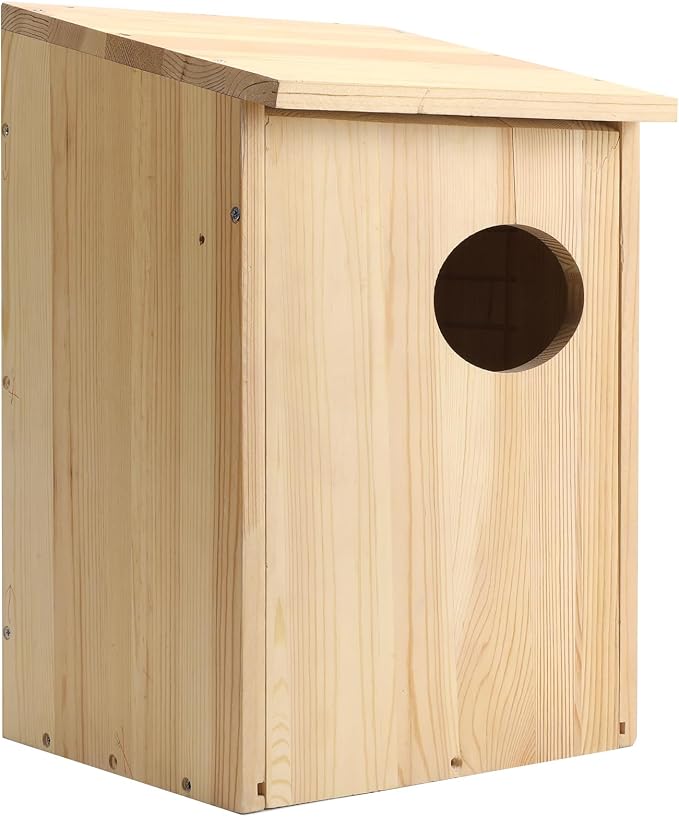 Pine Wood Duck House for Ducks and Hooded Mergansers Breeding Nesting Wooden Box Resident Habitant Shelter