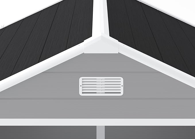 YOPTO 6x5 FT Resin Storage Shed,Garden House with Floor & Lockable Door,Waterproof Plastic Tool Sheds W/Slanting Roof Visual Window & Air Vents for Bicycles,Lawnmowers,Lawn,All Weather Use,Gray