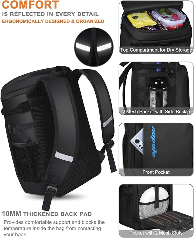 Capolo Cooler Backpack Insulated Waterproof for Women Men,36/45 Cans Lunch Backpack Coolers Leak Proof Soft Cooler Bag Ice Chest for Camping Beach