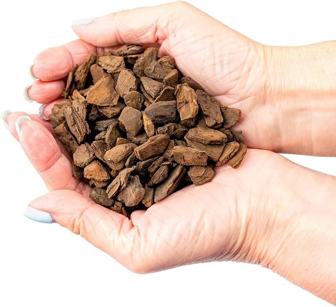 GARDENERA New Zealand Pinus Radiata Bark - Organic Hand Mixed New Zealand Orchiata Pine Bark for Orchids - Medium Chips 9-12mm - 3 Quart Bag