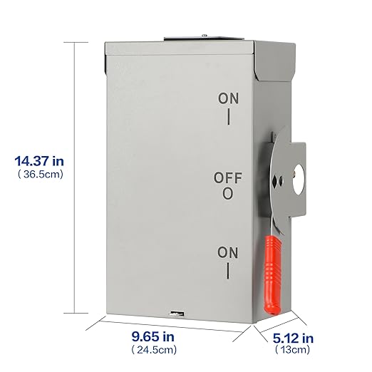 100A Generator Transfer Switch for Home Backup Power, Manual Double Throw Safety Switch 120V/240V, NEMA 3R Outdoor Enclosure, Designed for Residential Generator Use