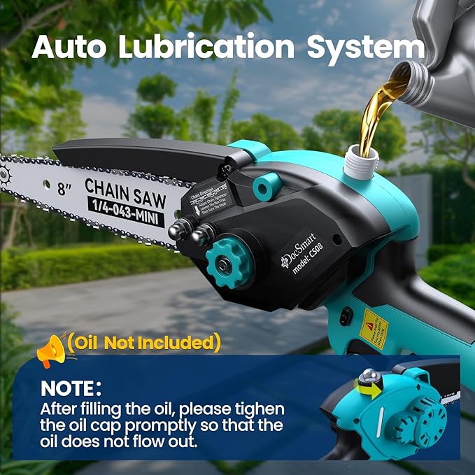 Electric Mini Chainsaw for Pruning Small Trees with 2pcs 4000mAh Batteries, Brushless 8 inch & 6 inch Portable Hand Saw, 1500W Handheld Chain Saw for Wood Cutting, Gardening Gifts for Mother’s Day