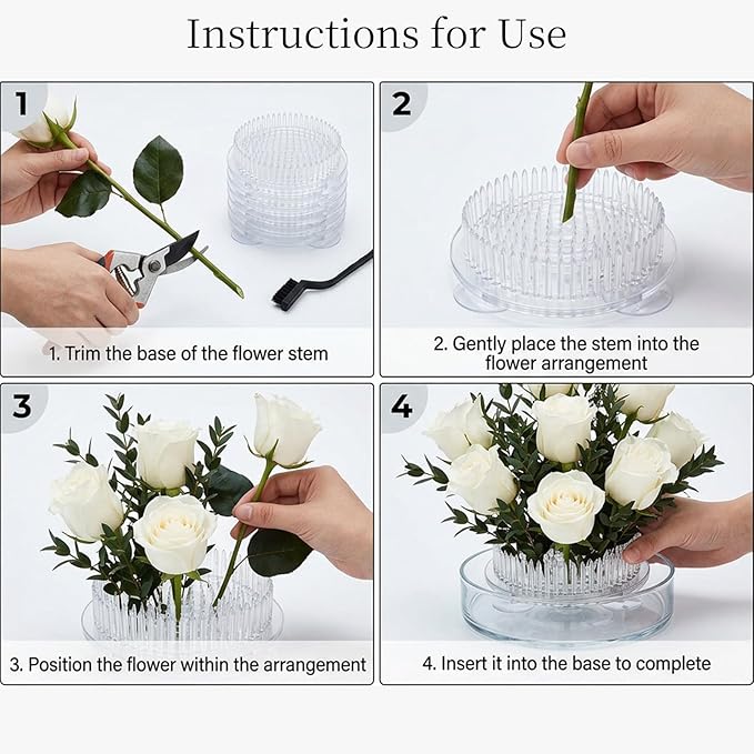 PEDOBALI 32 Pcs Plastic Flower Frog Pin Holder with Sucker Base 2.76" Japanese Round Floral Pin Kenzan Flower Arranger for Plant Arrangements Vase Home Party Wedding Decoration