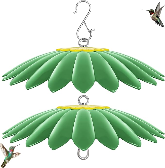13.5 inch Bird Feeder Rain Guard,Hummingbird Feeder Shade Dome Cover,Umbrella Cover for Bird House for Outdoor,Squirrel Guard(Green) 2 Pack