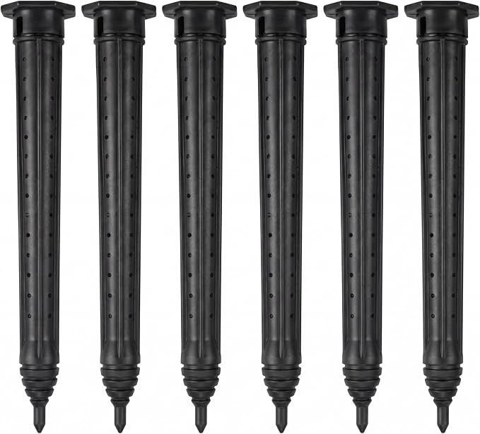 Junkin 6 Pack Tree Watering Stake Large UV Protected ABS Plastic Deep Root Irrigation Spike for Garden Shrubs Bushes Shrubs Flowers Fruits Vegetables Potted Plants (14 Inch)