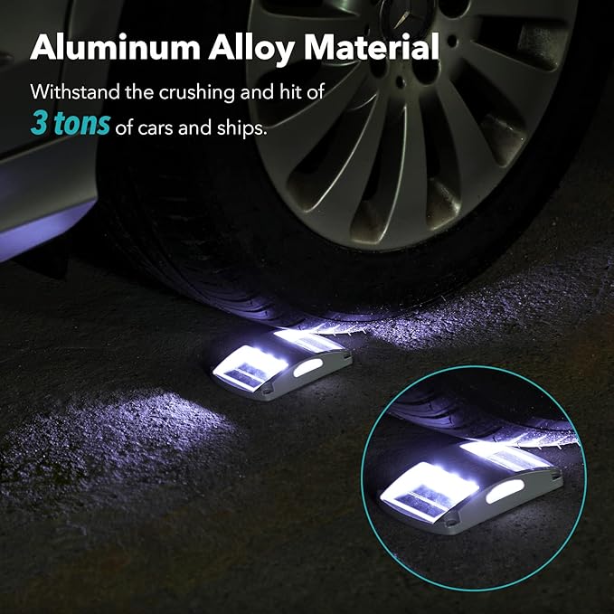 AGPTEK Solar Driveway Lights 20 Pack, Outdoor Deck Dock Marine LED Solar Powered Waterproof Driveway Marker Lights for Warning Step, Sidewalk, Pathway, Garden, Yard (White Light)