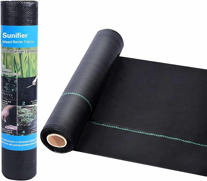 Weed Barrier Landscape Fabric Heavy Duty，Garden Fabric Weed Barrier，Black Mulch for Landscaping, Weed Blocker Fabric Garden Bed Cover Garden Supplies (1.3ft x 100ft)