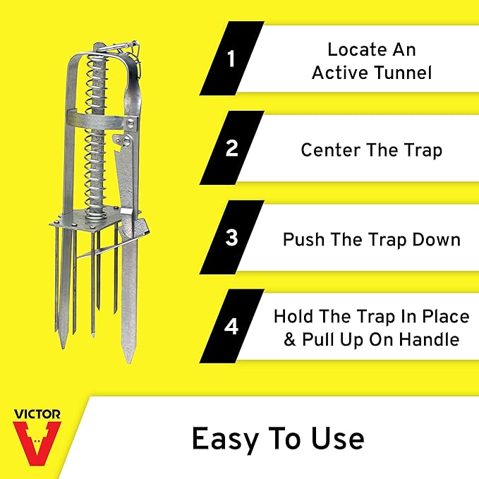 Victor Plunger Style Mole Trap - Kill Moles in Your Yard - Humanely Kill Moles - 0645 - Weather Resistant Trap - Ready to Use
