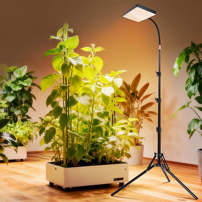 2026 Grow Light on Stand for Indoor Tall Plants, Bonsai Tree, Bright Natural Sunlight Full Spectrum, 4/8/12/16/20H Timer, 25 Watt Power Draw, NO Need Adapter, 24"-64" Height Adjustable