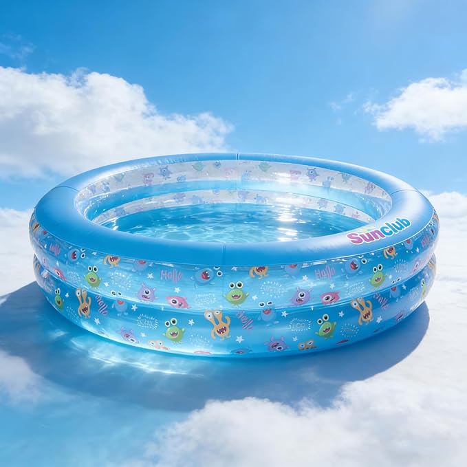Kids Inflatable Pool 74" - ASTM Certified BPA-Free Large Backyard Swimming Pool for Children Ages 3+