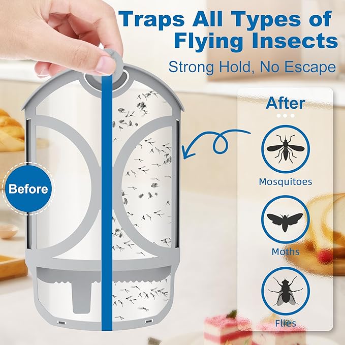 10 Pack Flying Trap Refills Compatible with zzevo Flying Insect Trap Refill, Insect Replacement Kit for M364 M364A and Max Fully Compatible Size (10 Pcs Refill)
