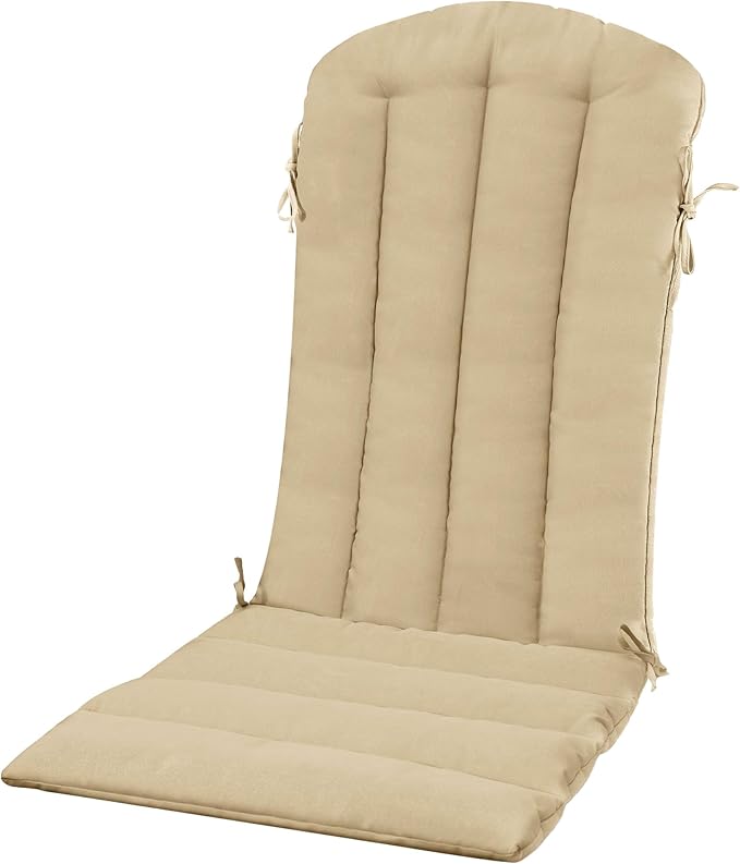 YEFU Adirondack Chair Cushion, Rocking Chair Cushions with Straps, Folding Patio Chair Pad for Indoor and Outdoor, 19.7x18.9x1.5 Inch, Light Brown