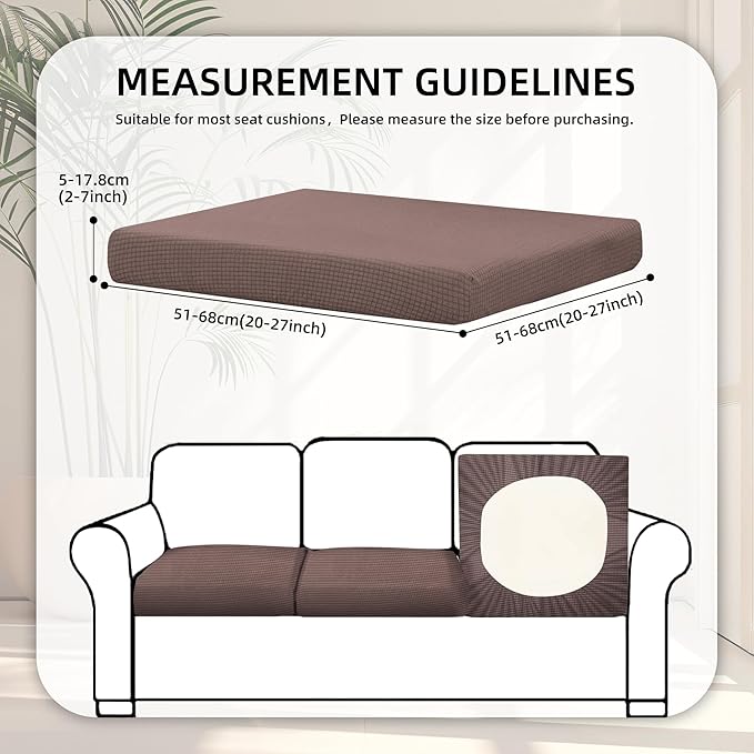 BIETYONE 8Pcs Stretch Patio Cushion Covers,Outdoor Couch Covers Replacement,Outdoor Couch & Sofa Slipcovers,for Patio Furniture Cushion Covers,Washable Reusable Furniture Protector (Camel,Cover Only)