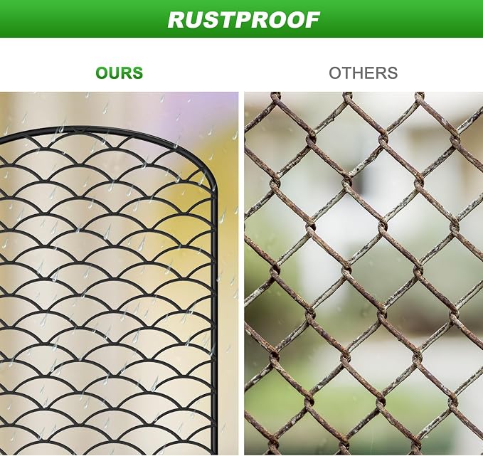 Decorative Garden Fence 20 Pack, 24in(H) x 21ft(L) Animal Barrier Fence, Rustproof Metal Fencing for Yard, Dog Rabbits Wire Section Garden Edging Border for Yard Patio Garden, Arched