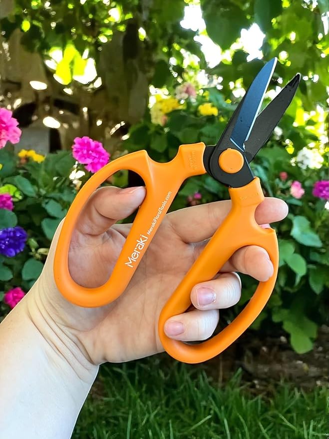 Garden Pruning Shears Scissors Carbon Steel Blades 7.0 In, Ornithogalum - Orange