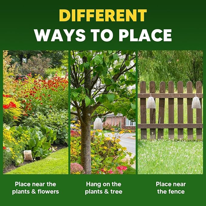 LAQDECDV Deer Repellent Outdoor, Rabbits Repellent, Deer and Rabbit Repellents for Plant, Deer Repellant for Garden, Deers Deterrent for Yard, Keep Deers Away from Flowers, Lasts Up to 60 Days-10P