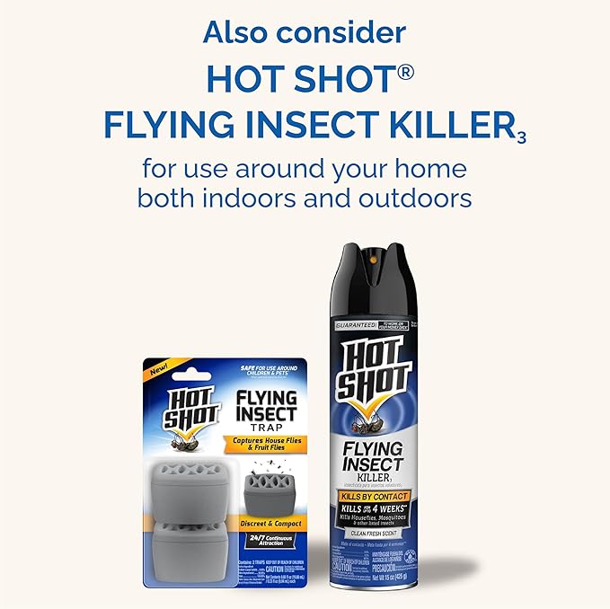 Hot Shot Flying Insect Trap, Discreet, Hassle-Free Trap Attracts, Captures House Flies and Fruit Flies, 24/7 Continuous Attraction, No Plug-in Or Electricity Needed, 1.98 Ounce, 6 Count