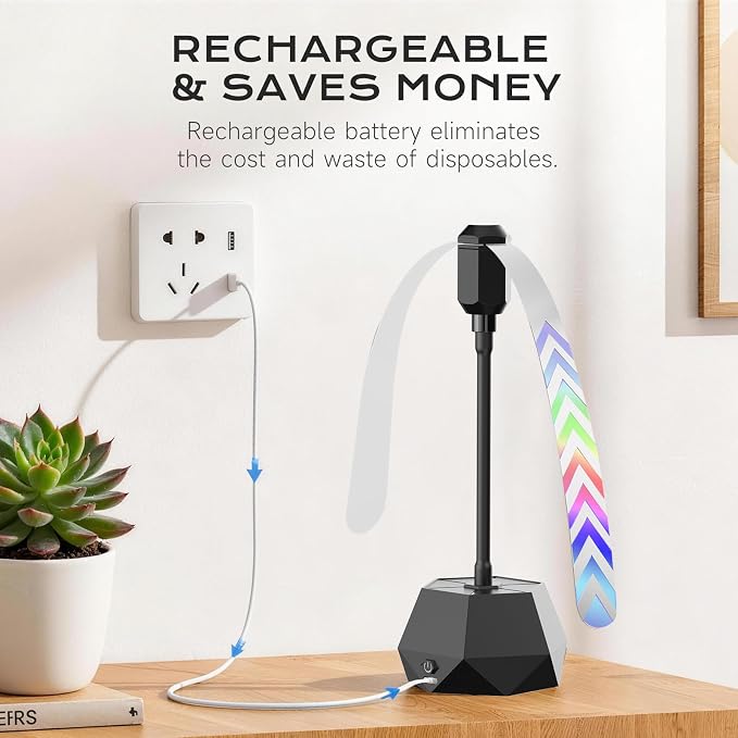 Fly Fans for Tables, Food Fans to Keep Flies Away with Adjustable Drection (360°) – Quiet Bug Fans with Soft Blades (6)