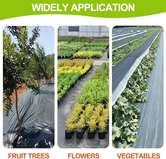 3.2oz Heavy Duty Weed Barrier Fabric, 3ft x 50ft, Woven Geotextile Landscape Fabric for Garden Weed Control