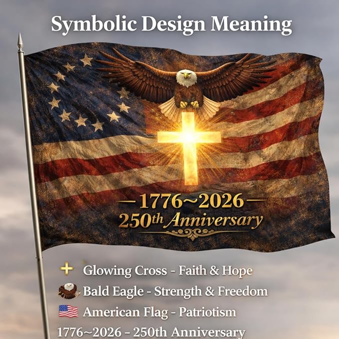 Us 250 Flag – 250th Anniversary USA Double Sided 3-Ply Outdoor Flag, We The People 1776-2026 Patriotic Yard & House Banner for 4th of July (5, 3X5)