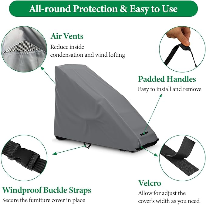 AKEfit Zero Gravity Chair Cover Outdoor Folding Lawn Lounge Chair Covers Waterproof All Weather Dustproof Oxford Anti with Storage Bag Grey