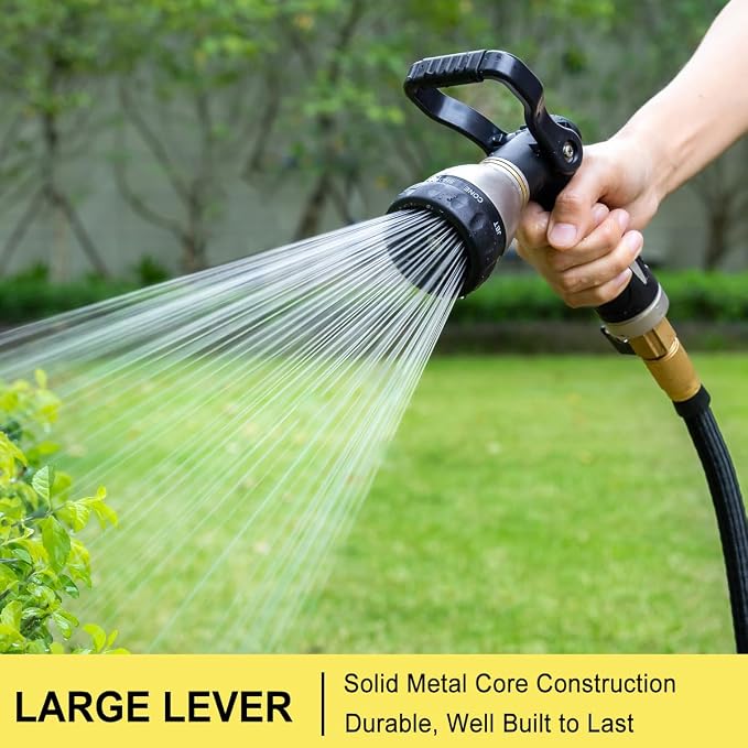 FANHAO High Pressure Spray Nozzle with Thumb Control+Heavy Duty Fireman's Hose Nozzle