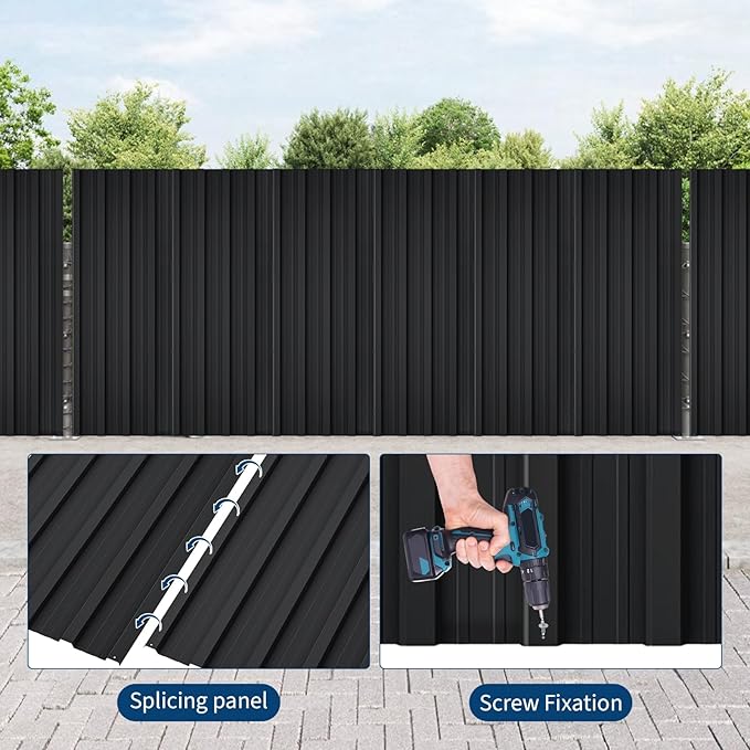 GarveeLife 20Pcs Metal Roofing Panels for Carport, Heavy Duty Metal Carport Kits, Galvanized Steel Corrugated Panels, for Patio Outdoor Garden, 73.2 in x 16.8 in