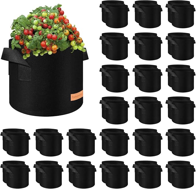 40-Pack 3 Gallons Grow Bags, Non-Woven Fabric Pots Plant Bags, Plant Grow Bags with Handles, Garden Plant Bags for Potatoes, Carrots, Tomatoes and Other Vegetable,Fruits
