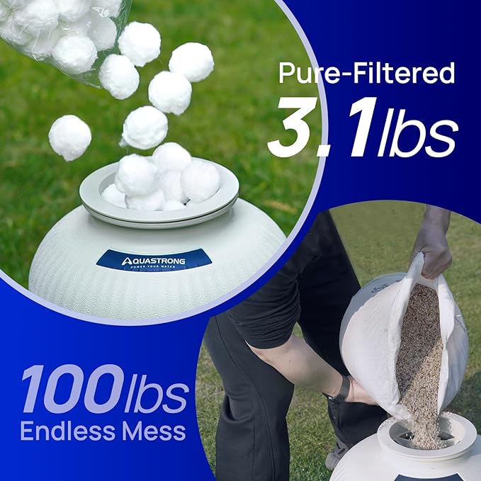 AQUASTRONG Pool Filter Balls for Sand Filters, 3.1 lbs Reusable Pool Sand Filter Balls (Replaces 100 lbs Pool Filter Sand), Efficient Water Filtration Pool Filter Balls for Swimming Pools