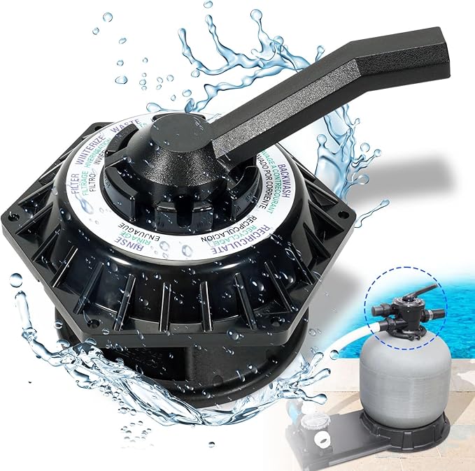 272531 Hi-Flow 6-way Multiport Top Valve Compatible with Pentair Sand Dollar Pool and Spa Sand Filters, 1-1/2 inch Clamp Style Valve, Replace 262504 262505 262506
