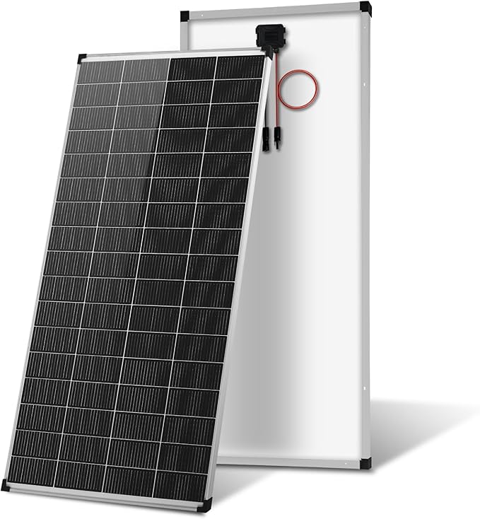 Solar Panels N-Type 16BB 200W Solar Panel, 200 Watt Solar Panel 18V A+ Monocrystalline Cell 25% High Efficiency, for RV Van Marine Home Rooftop Off-Grid Systems (52.4" x 30.1", Single Silver)