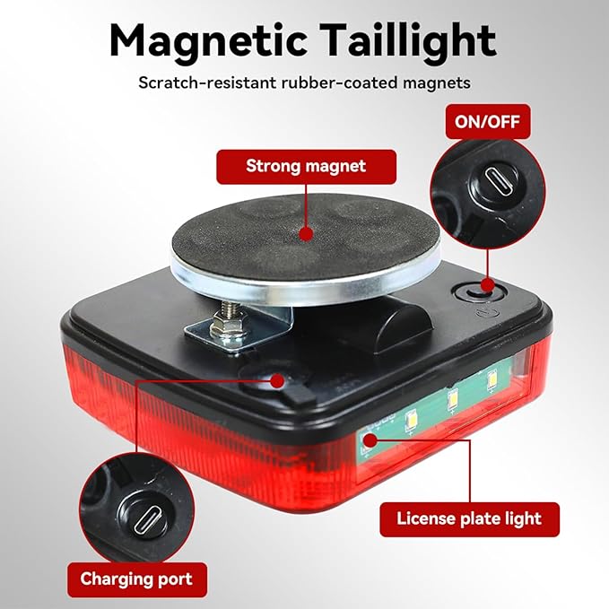 Wireless Trailer Lights Magnetic, Upgrade Rechargeable Wireless Trailer Tow Lights LED Kit, IP65 Waterproof, 10-Hour Battery Life, 100 FT Signal Synchronization for Towing Truck Camper RV Boat