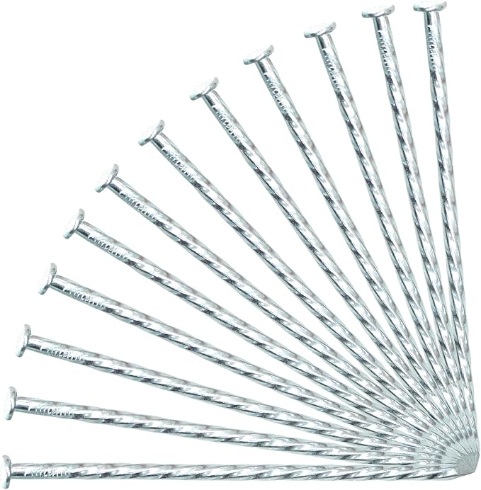 6-Inch Landscape Stakes Spiral Galvanized Landscape Spikes for Weed Barrier, Carpentry, Tent (50)